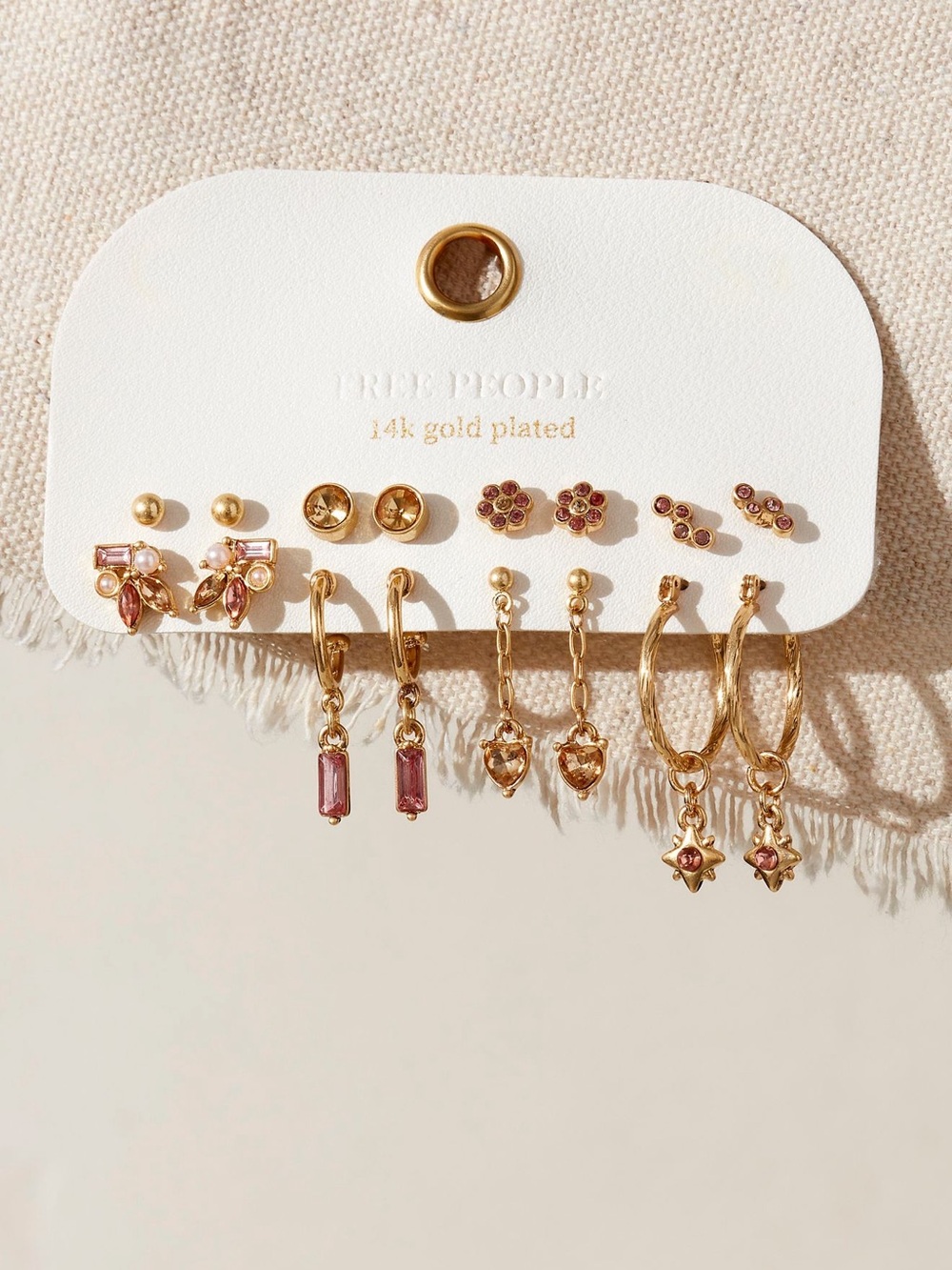 Free People Aubrey Gold Plated Earring Set